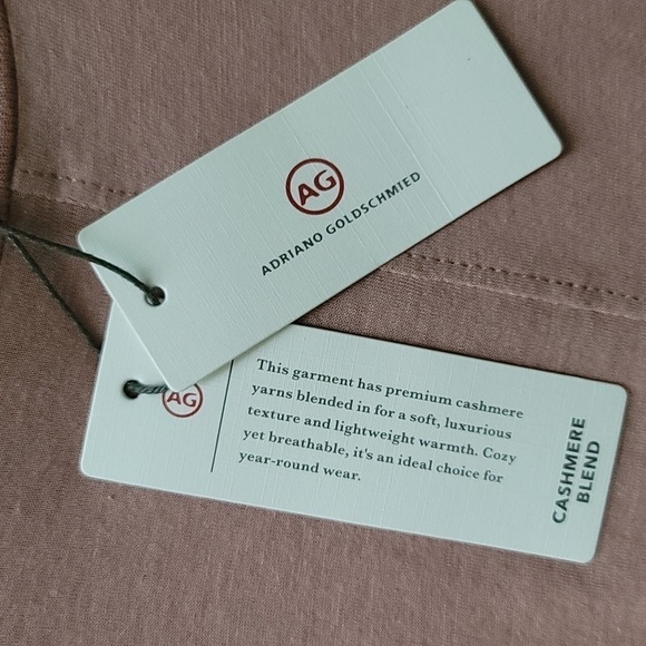 Adriano Goldschmied Blush Short-Sleeve Scoop Neck Cashmere Blend T-shirt-Size XS - Picture 8 of 11